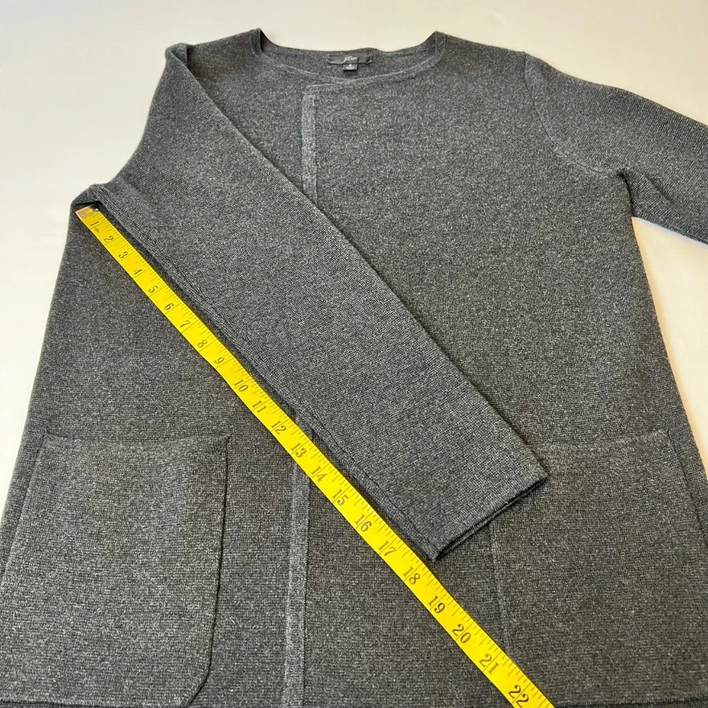 J. Crew Juliette Collarless Merino Wool Blend Cardigan Sweater - Picture 9 of 12